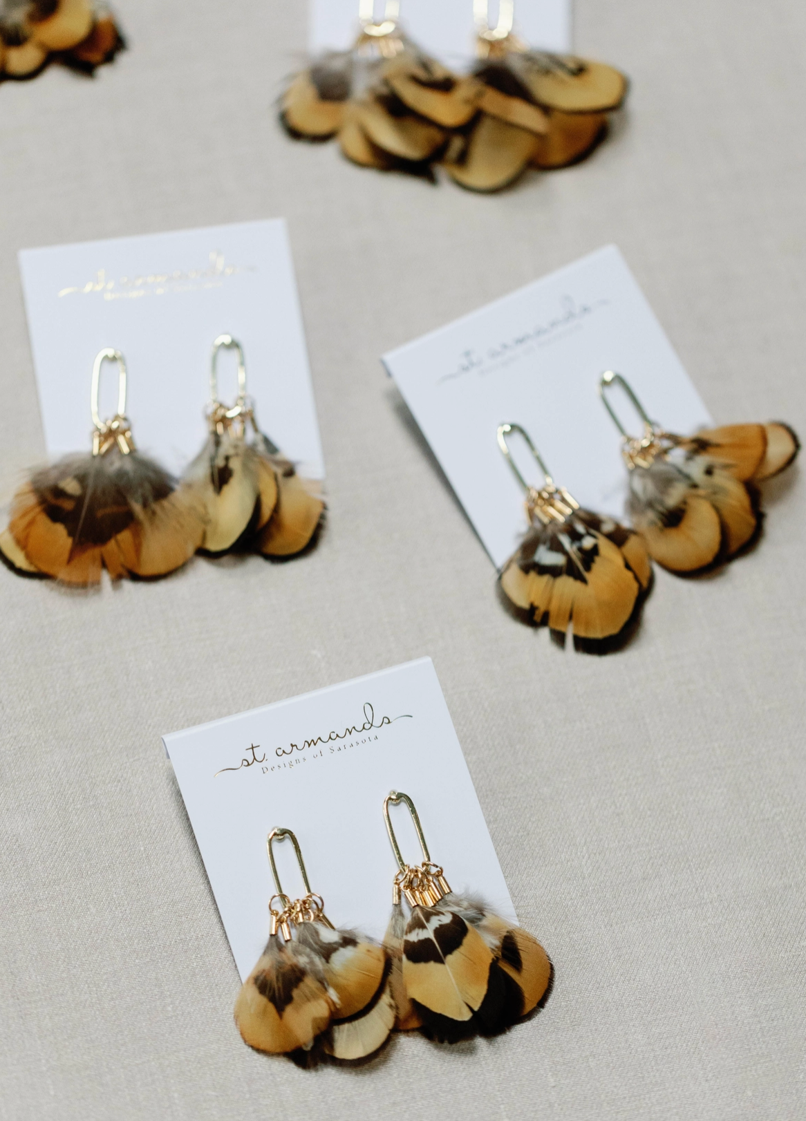 Quail Feather Fall Statement Tassel Earrings