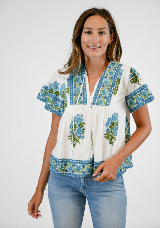 Catalina Blouse | Blue Hydrangea