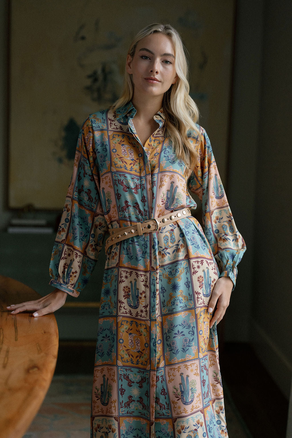 Sienna Midi Dress - Painted Tiles
