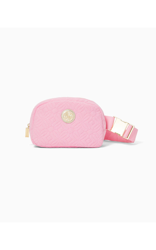 Quilted Jeanie Belt Bag - Conch Shell Pink Butterfly Quilted Knit