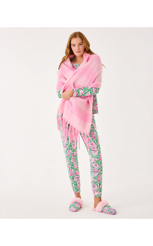 Camelia Fringe Wrap - Pink Quartz x Conch Shell Pink