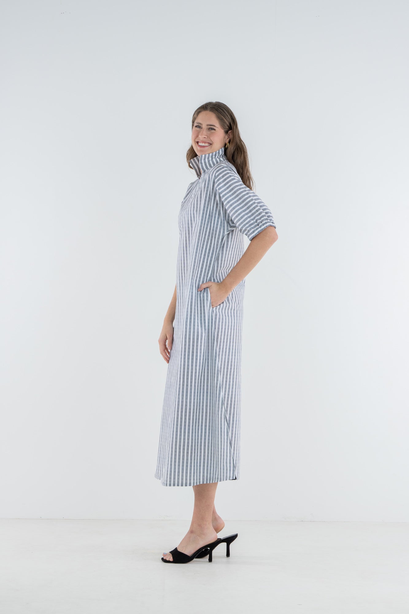 Poppy Maxi Dress - Black Stripe