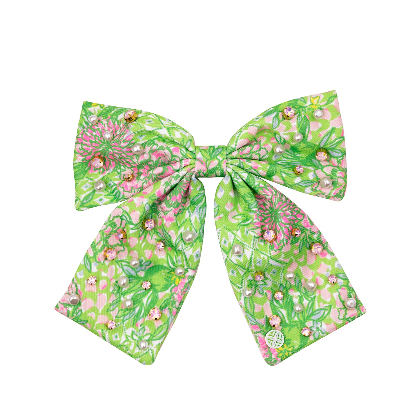 Large Barrette Bow - Lime Feeling Good