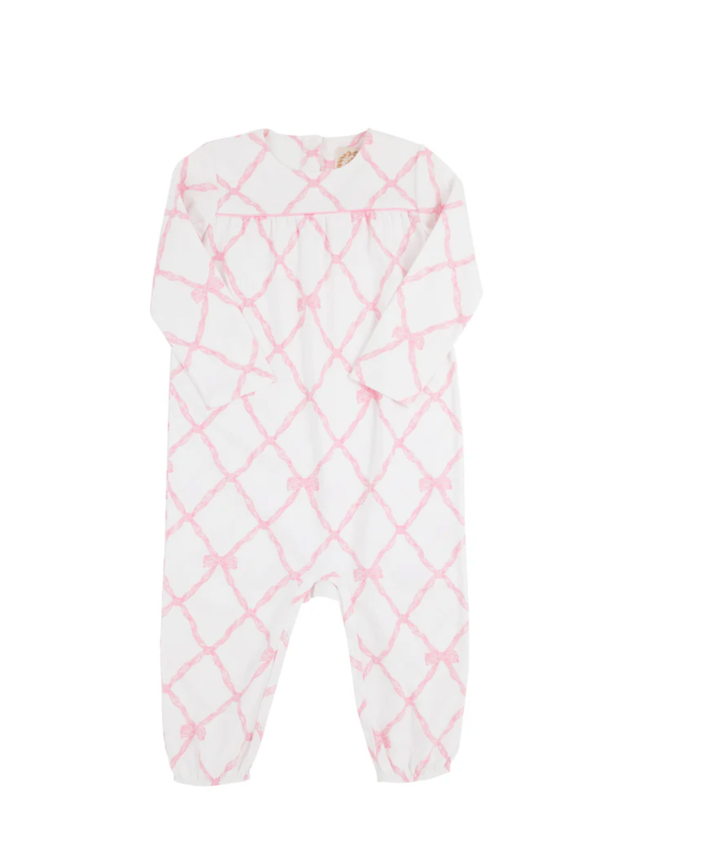 Long Sleeve Penny's Playsuit - Belle Meade Bow/Pier Party Pink