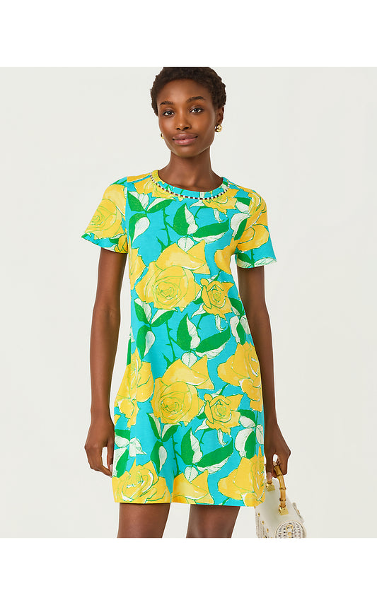 Cody Dress - Blue Curacao -  Rose Bud