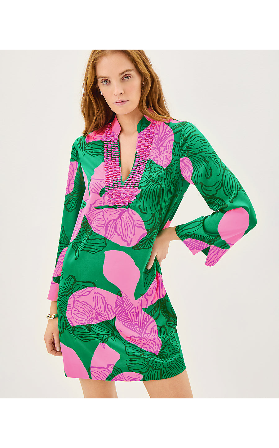 Irella Caftan Dress - Kitts Green - Sunset Shadows