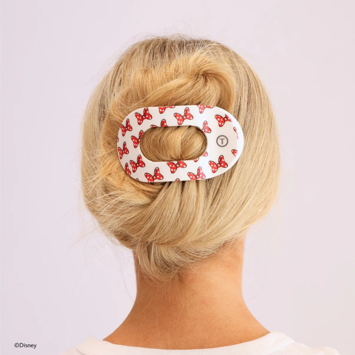 Minnie Mouse Loves Her Bows! Large Flat Round Hair Clip