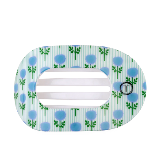 Blue Marigold Large Flat Round Hair Clip