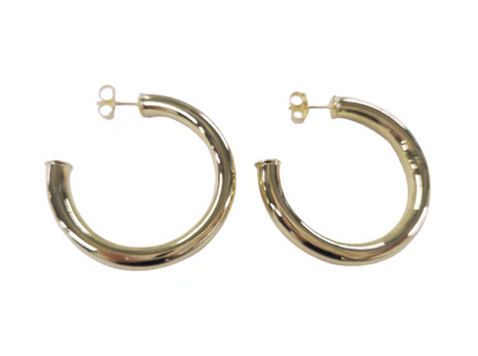 Chantal Hoops - Shiny Champagne 18K Gold Plated