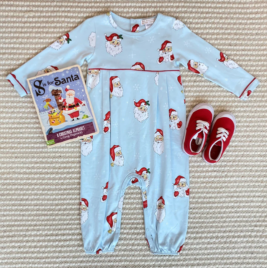 Bradford Romper - Dear Santa (Buckhead Blue) Richmond Red