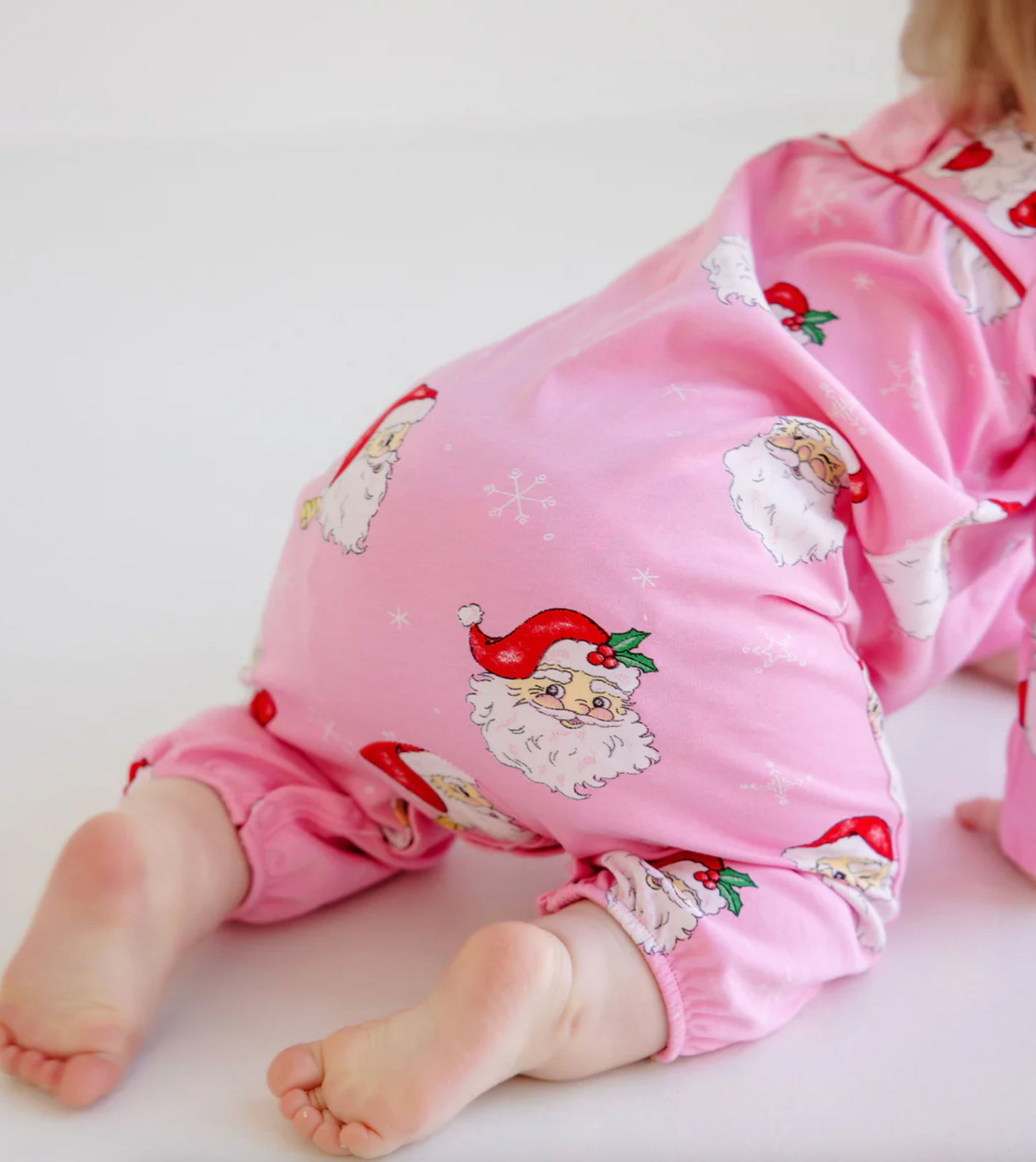 Long Sleeve Penny's Playsuit - Dear Santa (HamptonsHotPink)/Rich Red