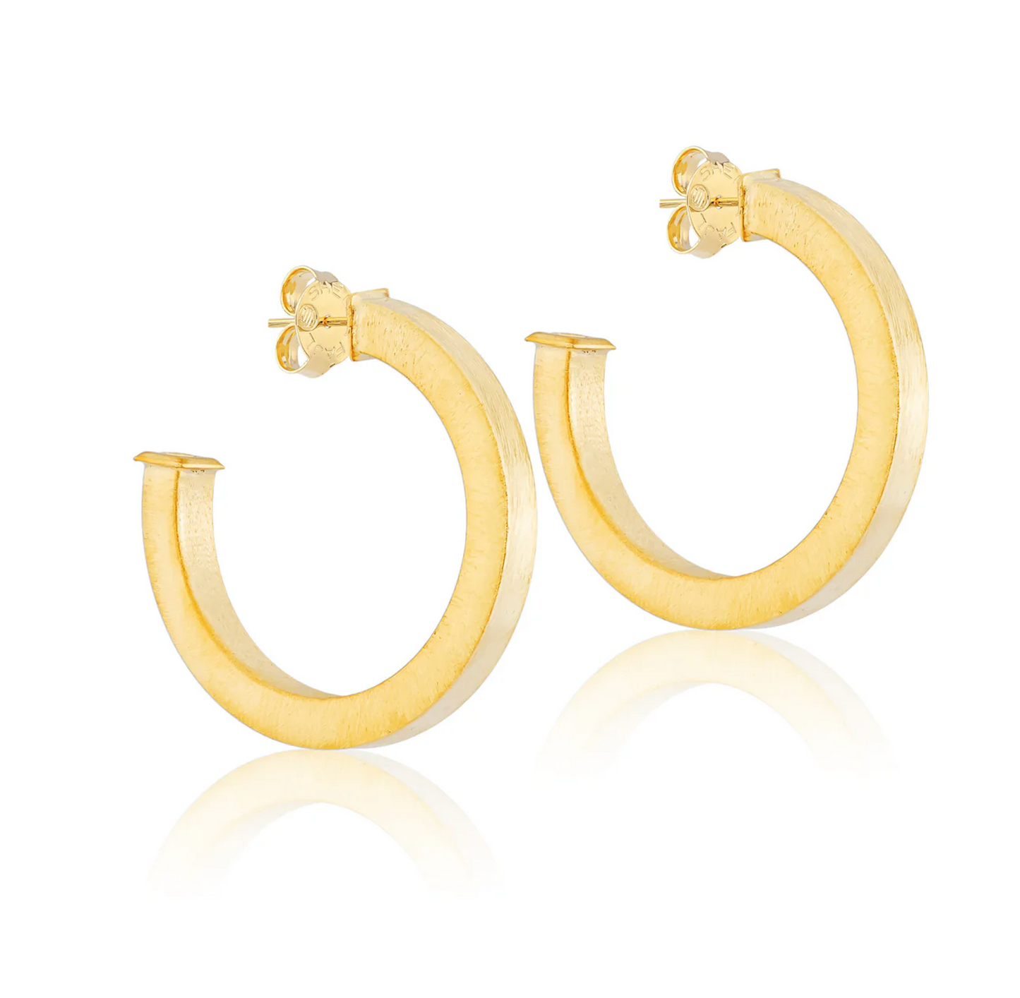 Ilana Hoops - Brushed 18K Gold Plated