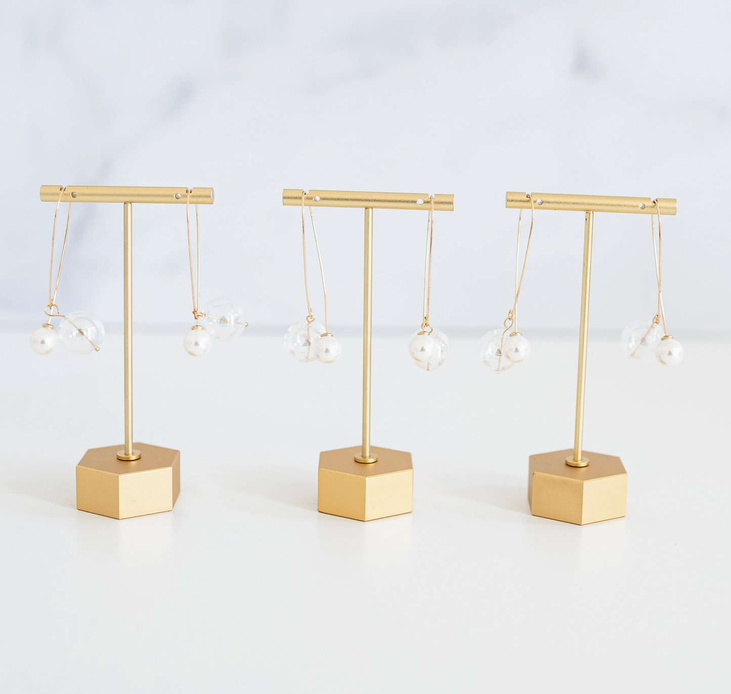 Pearl and Glass Statement Threader Earrings