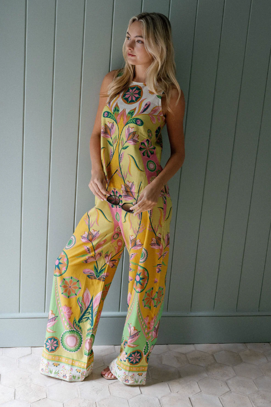 Sarah Linen Pant - Chartreuse