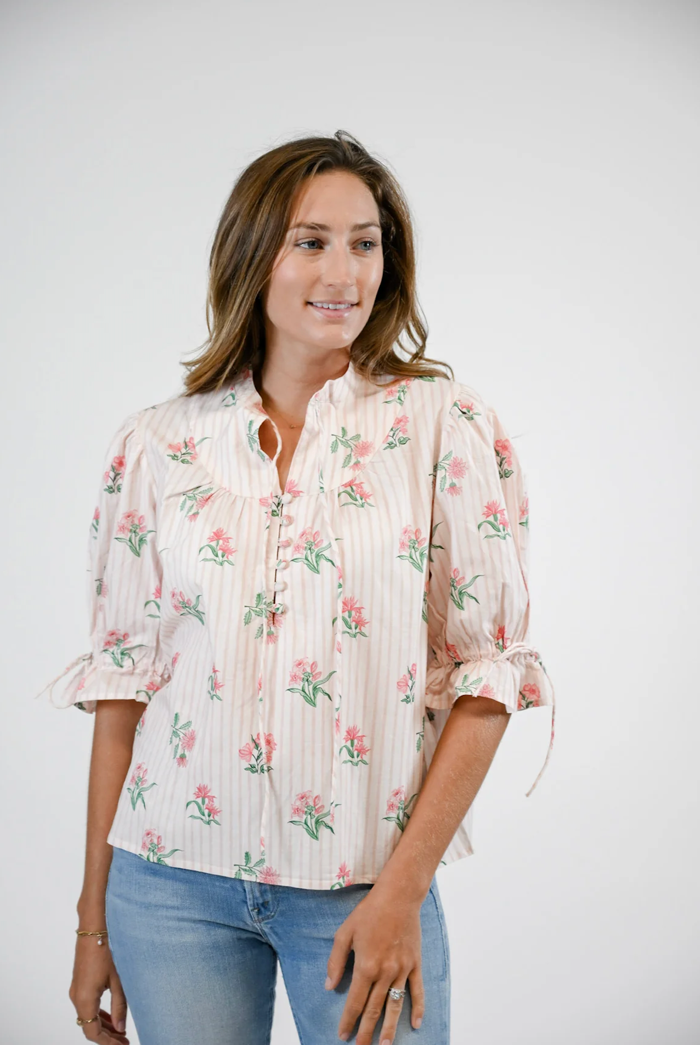 Mia Blouse | Garden Stripes