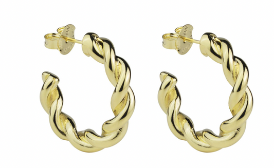 Gold Twisted Hoops