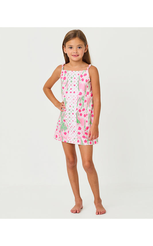 Mini Delores Dress - Conch Shell Pink- Sunny Daisies