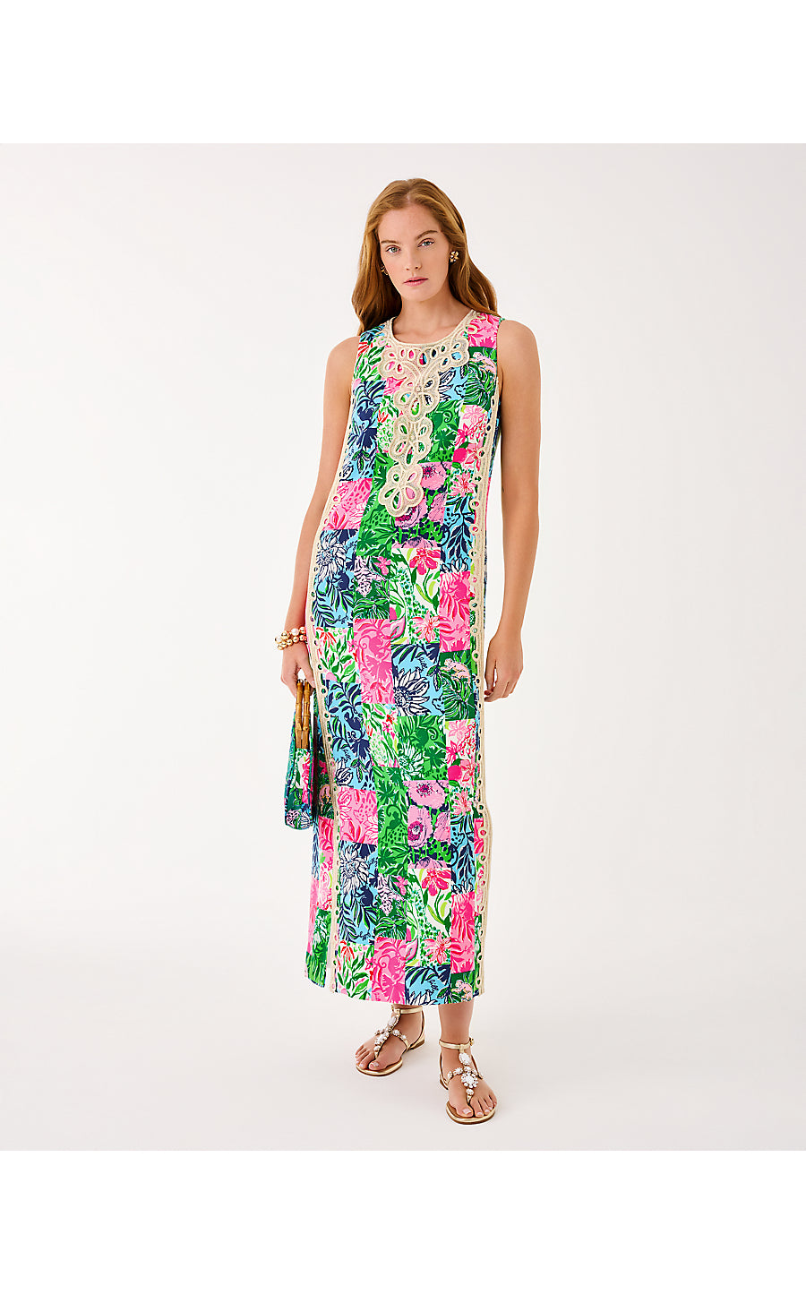 Edita Maxi Shift Dress - Party Punch Patch