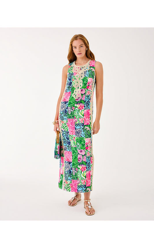 Edita Maxi Shift Dress - Party Punch Patch