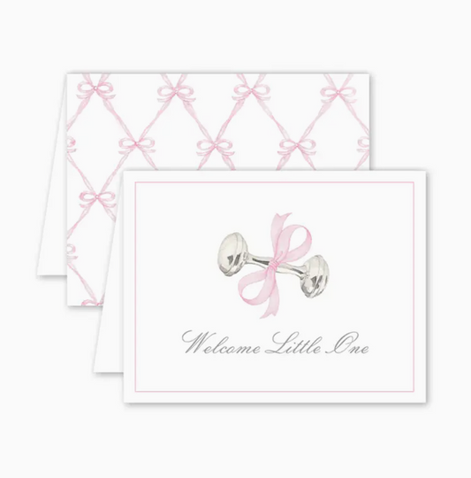 Rattle and Bow Pink | Single Card