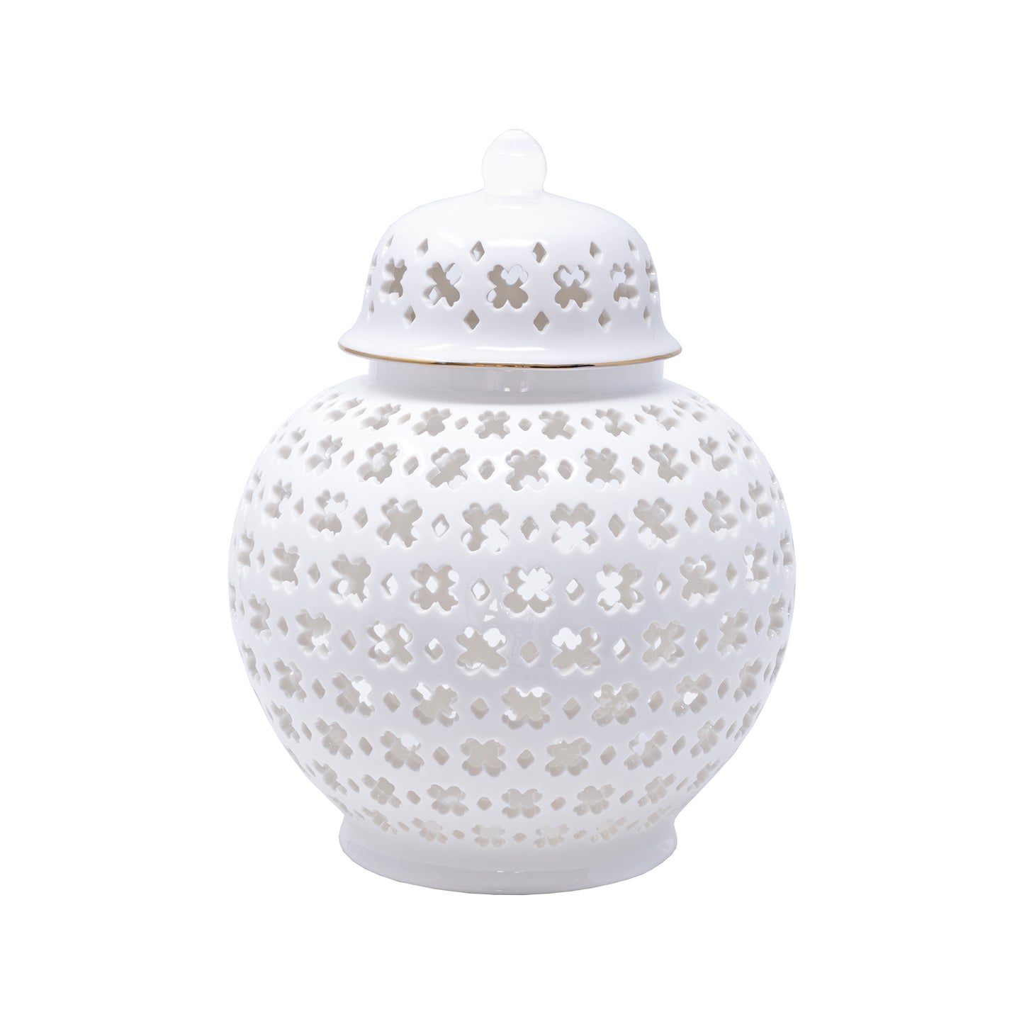 Small Ginger Jar - White Lattice