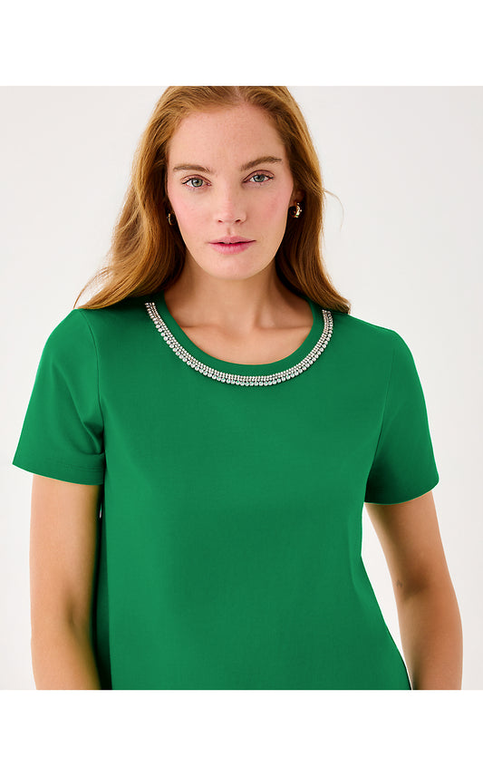 Clairmont Rhinestone Top - Bamboo Green