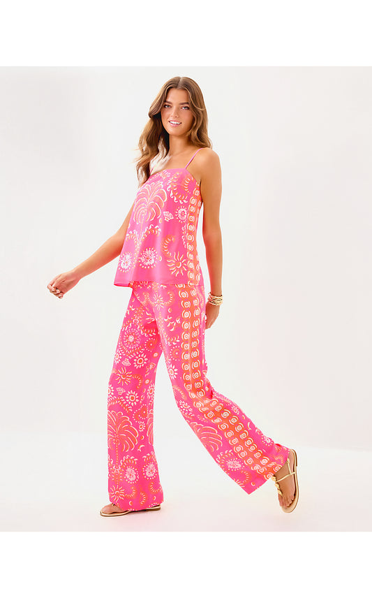 Vianna Palazzo Pant - Sunkissed Pink - Breezy Palm