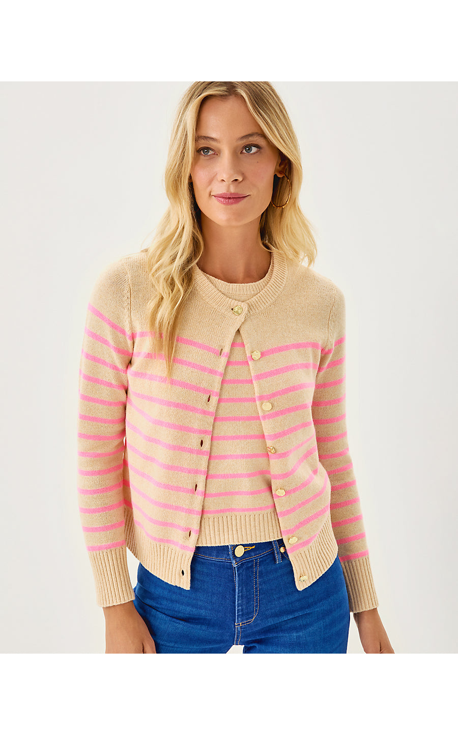 Fairley Stripe Sweater Set - Wicker Tan - Irisistable Stripe
