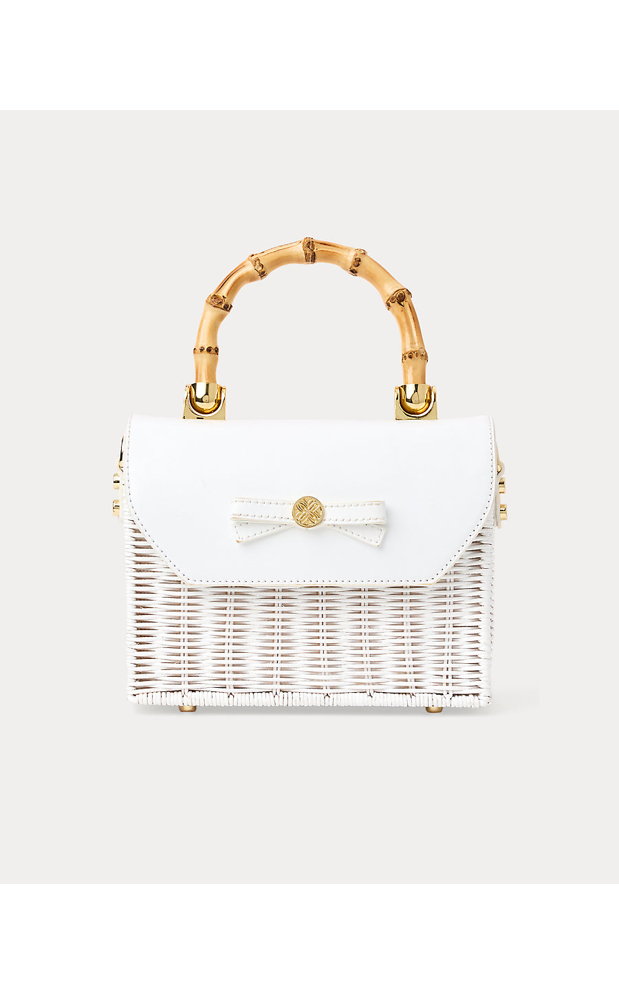 Teighen Bow Wicker Bag - Resort White