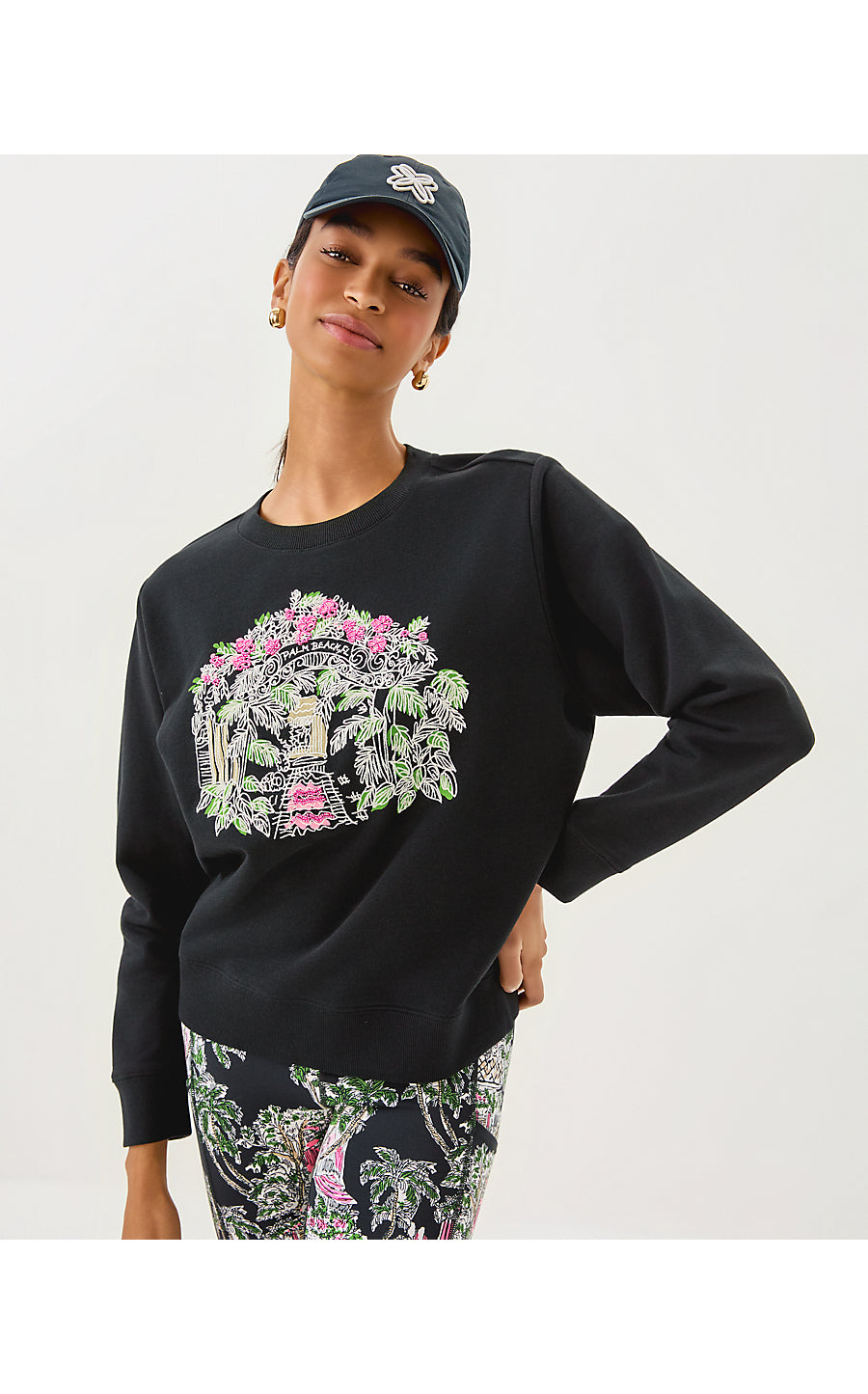 Ballad Sweatshirt - Noir - Palm Beach Toile