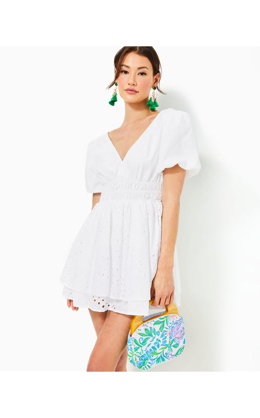 Axelle Eyelet Romper - Resort White