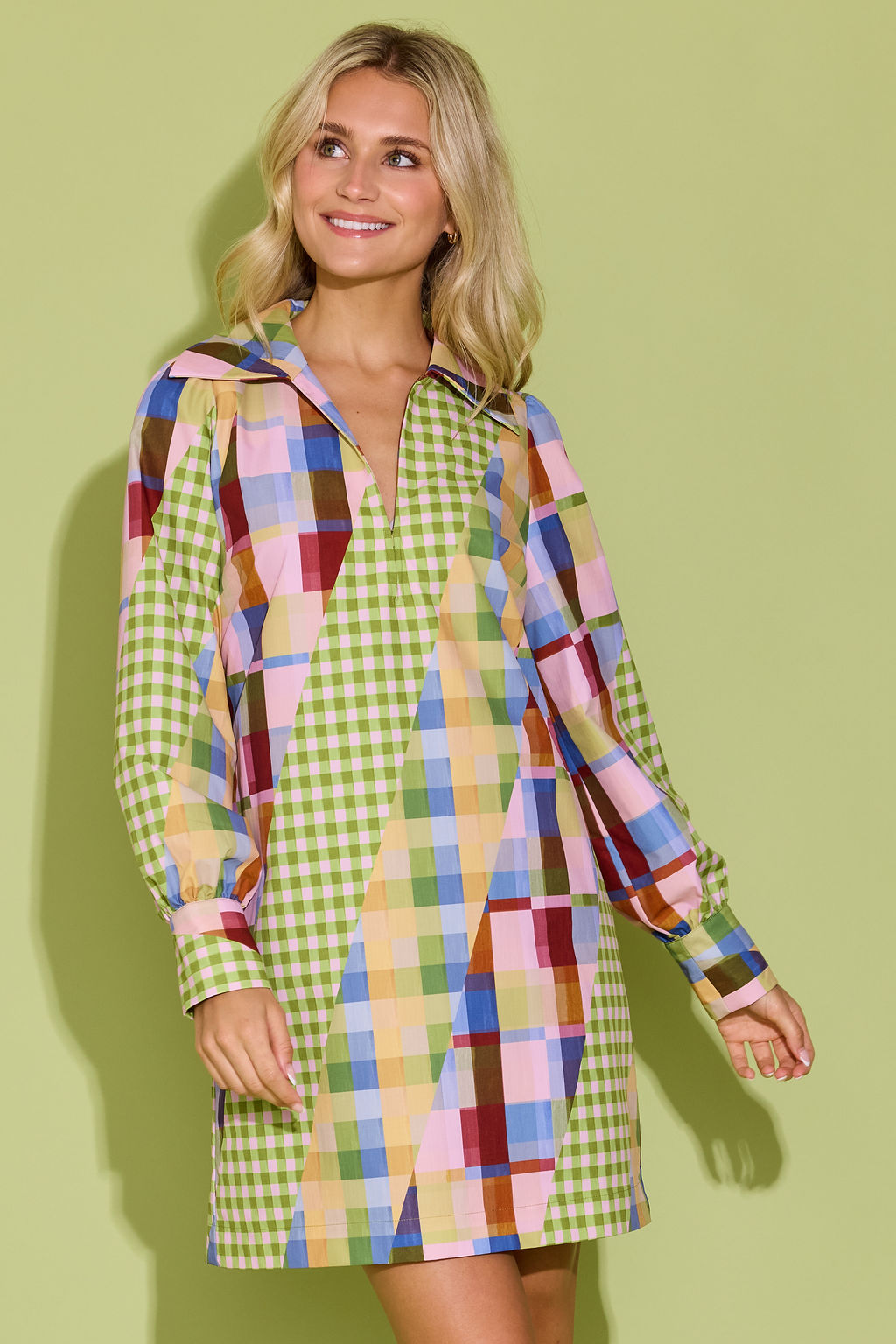 Kimmy Dress - Diagonal Check