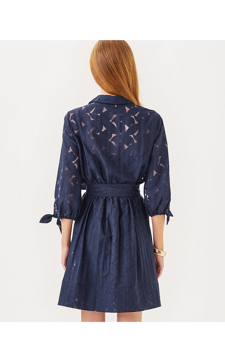 Amrita Shirtdress - True Navy Flora Faille