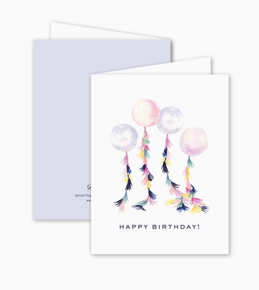 Tasseled Balloons Birthday | Single Card