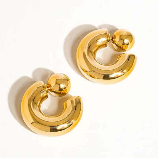 Fernanda Ball C Hoop Earrings