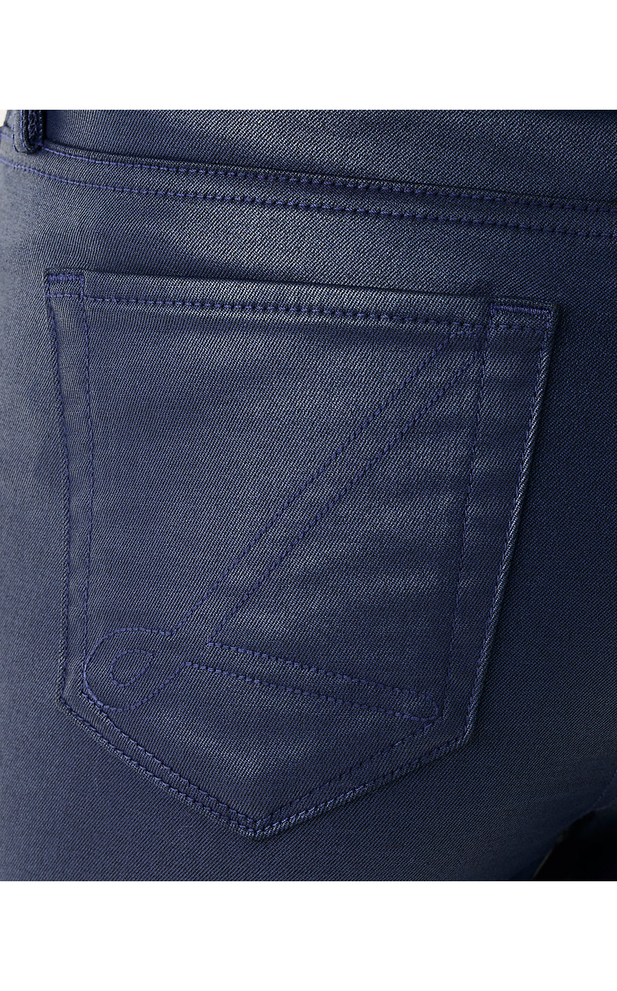 Liza Coated Crop Flare - Low Tide Navy