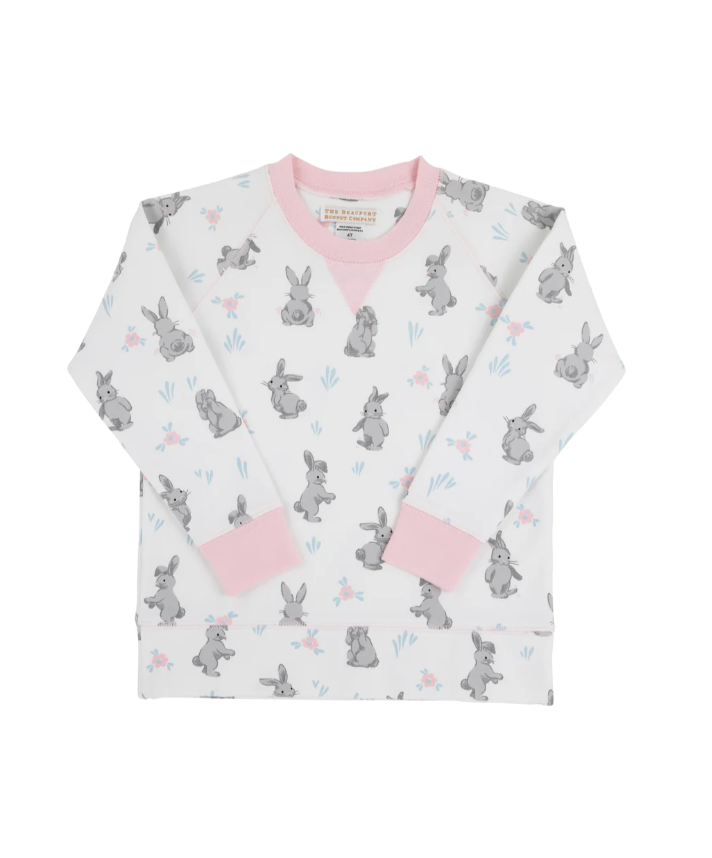 Cassidy Comfy Crewneck - Broad St. Bunnies / Palm Beach Pink