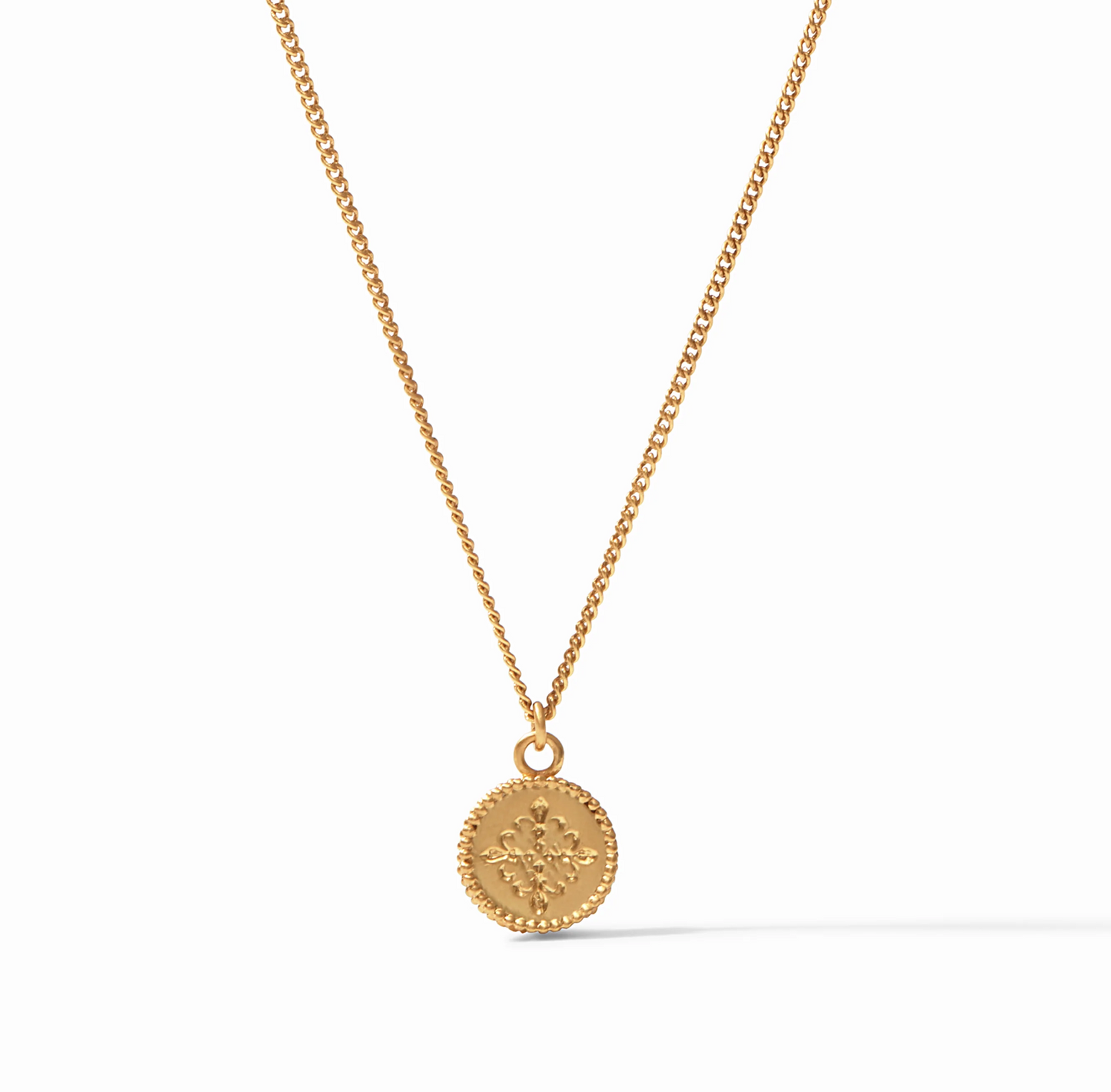 Fleur-de-Lis Solitaire Necklace - Iridescent Clear Crystal