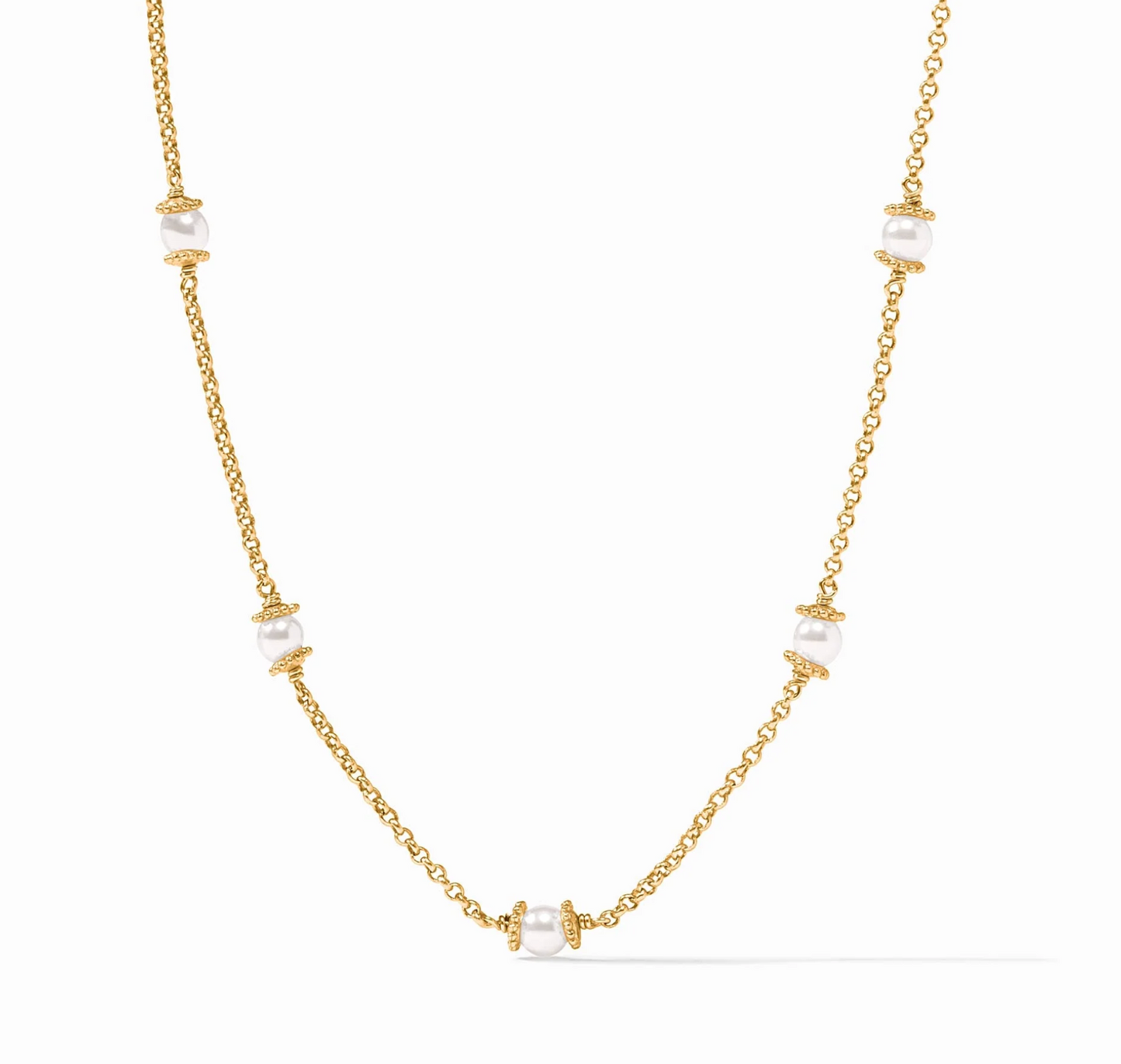 Hydra Delicate Station Necklace - Pearl
