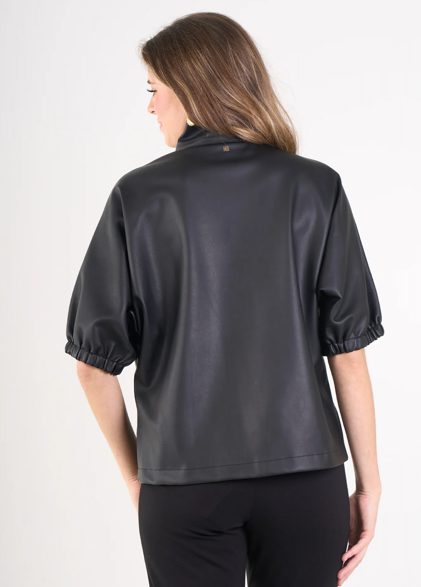 Poppy Top - Black Vegan Leather