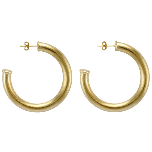 Chantal Hoops -
Brushed 18K Gold Plated