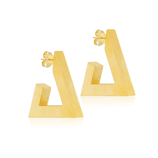 Harmony Hoops - Brushed 18K Gold Plated