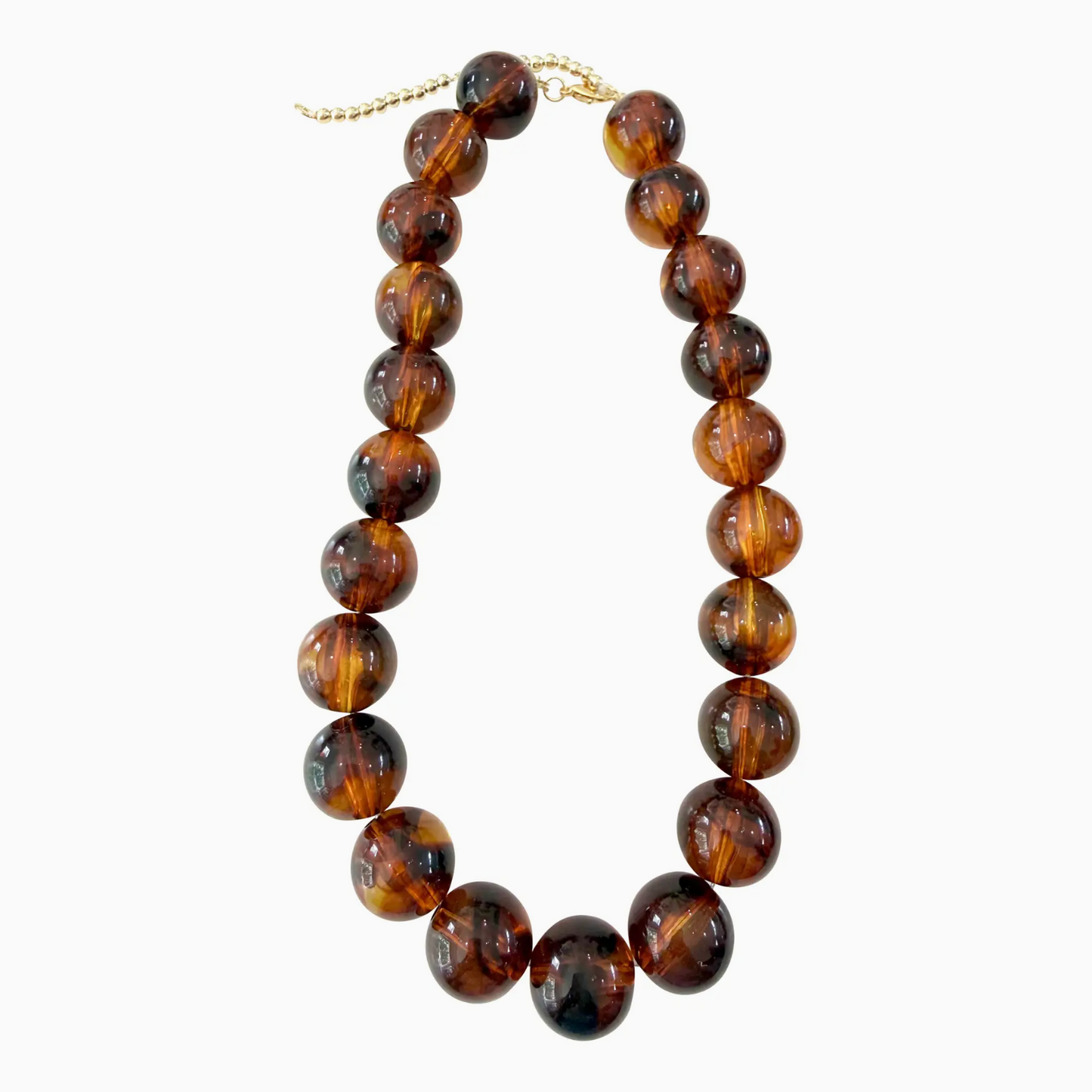 Carter Chunky Beaded Necklace - Dark Tortoise