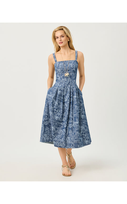 Calloway Midi Dress - Indigo - Paisley Parade