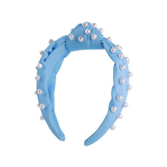 Embellished Slim Knot Headband - Hydra Blue