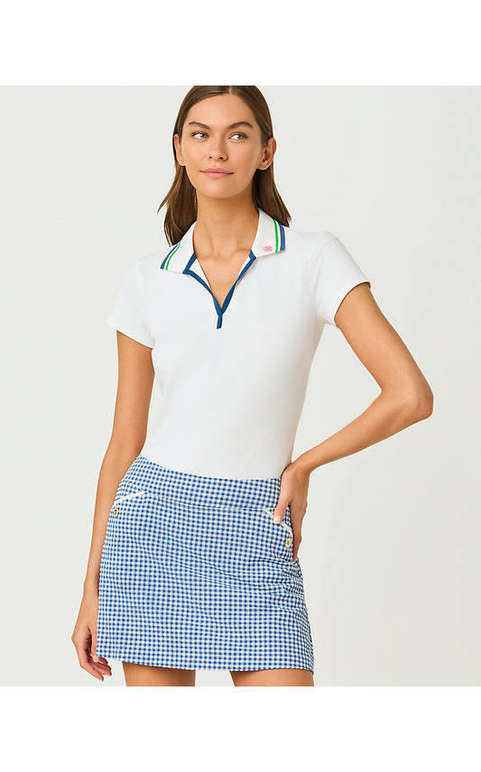 Thera Skort - Starlight Navy - Mini Performance Gingham