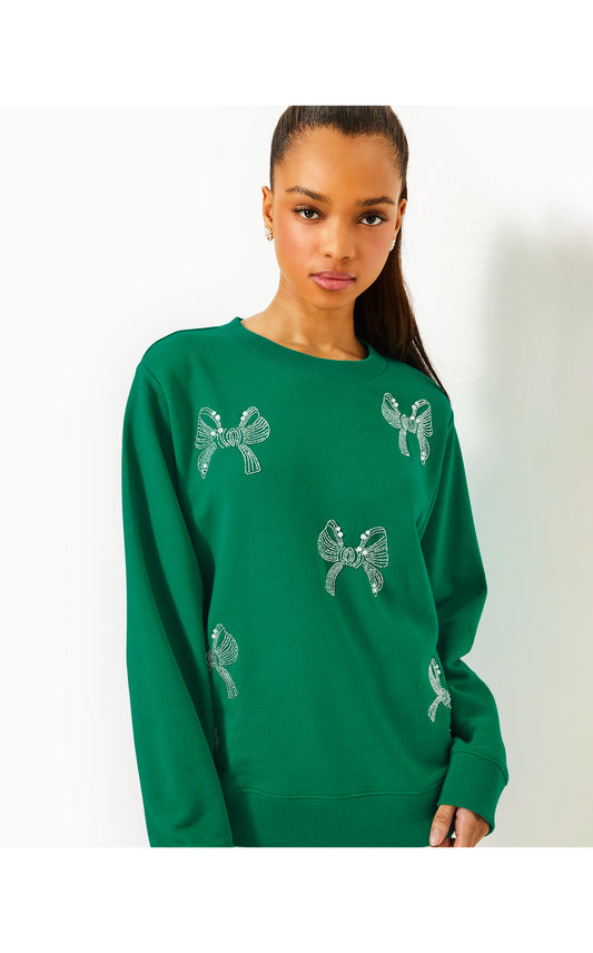 Ballad Long Sleeve Sweatshirt - Fiddle Leaf Green Bow