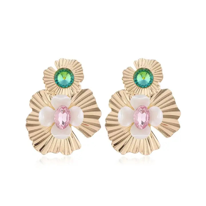 Zara Statement Earrings - Pink Gold