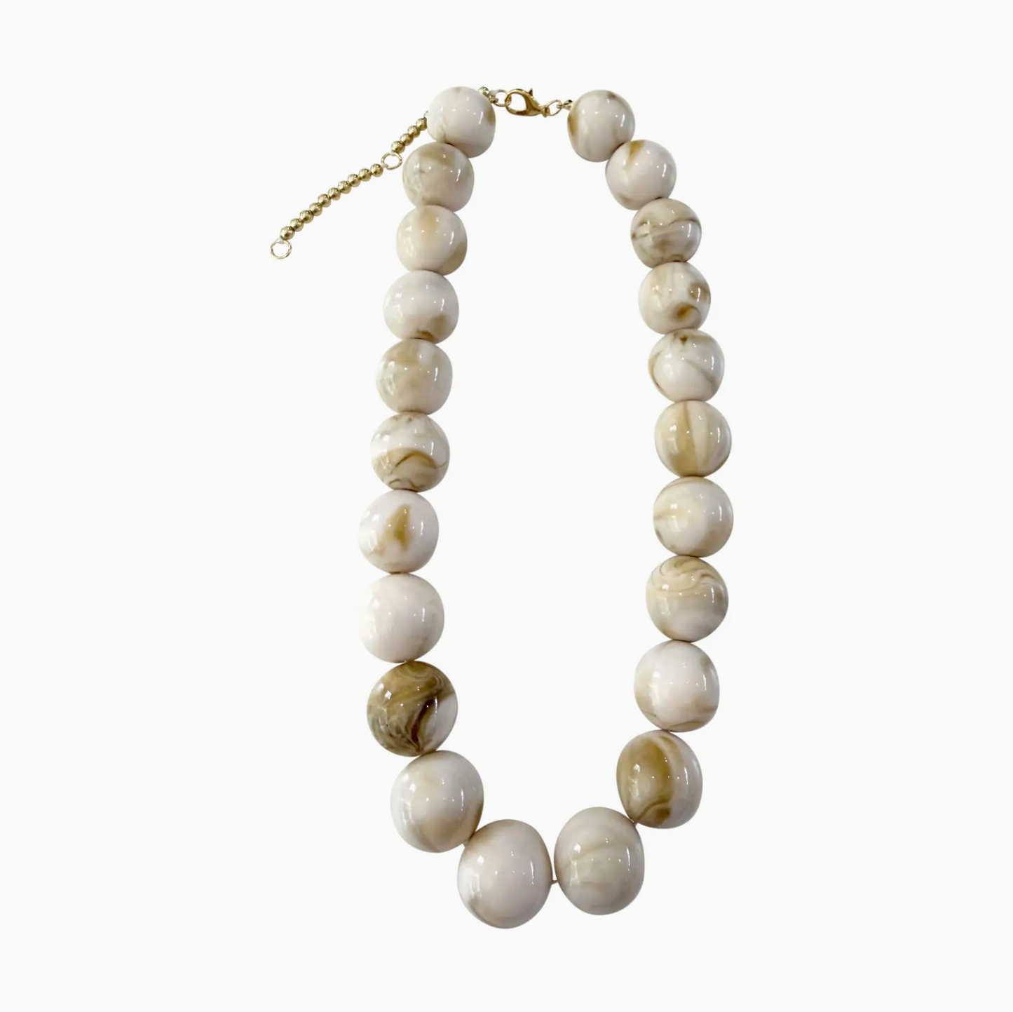 Carter Chunky Beaded Necklace - Cream