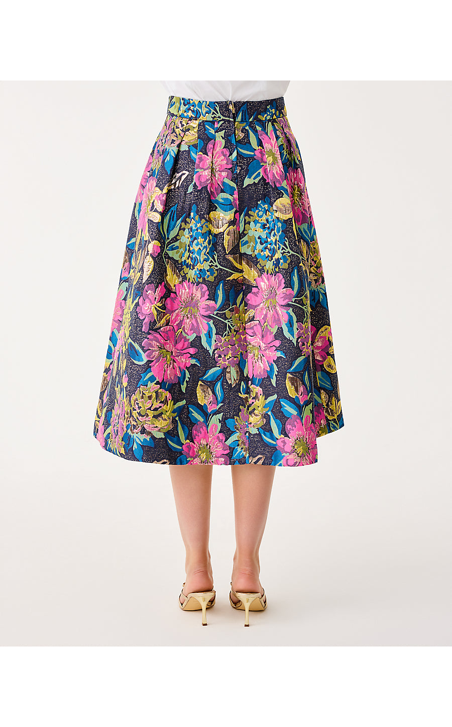Elyce Midi Skirt - Canopy Blooms Floral Jacquard